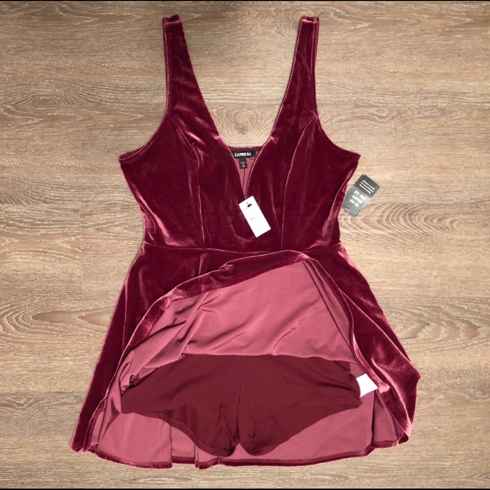Express velvet Wine Cocktail Dress size XL & L & S - Picture 3 of 5